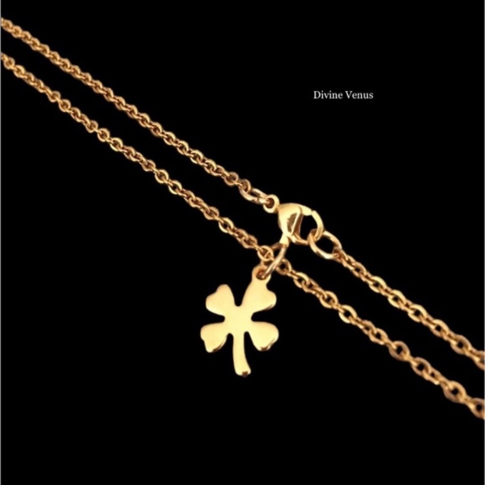 Good Luck Clover Necklace | Gold Plated Stainless Steel | Handmade